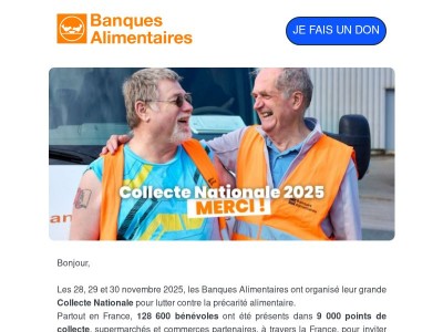 19,4 millions de repas collectés grâce à vous