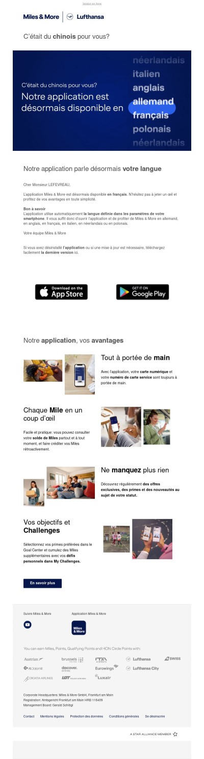 Notre application dans votre langue, Monsieur LEFEVREAU