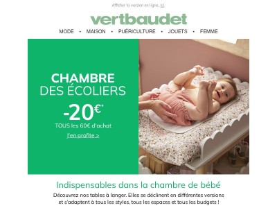 👶 -20€ pour aménager la chambre de bébé