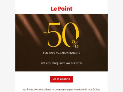 📢 -50% sur votre abonnement, profitez-en !