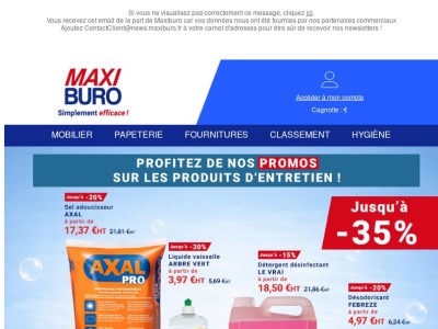 Promos sur vos produits d'entretien