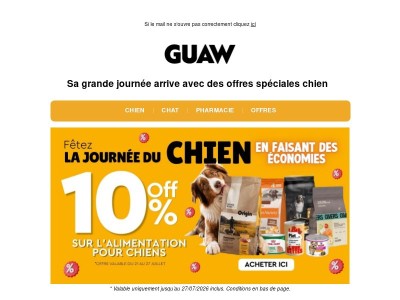 Célébrez la Journée du Chien en faisant des économies 🐶 -10 % sur l’alimentation