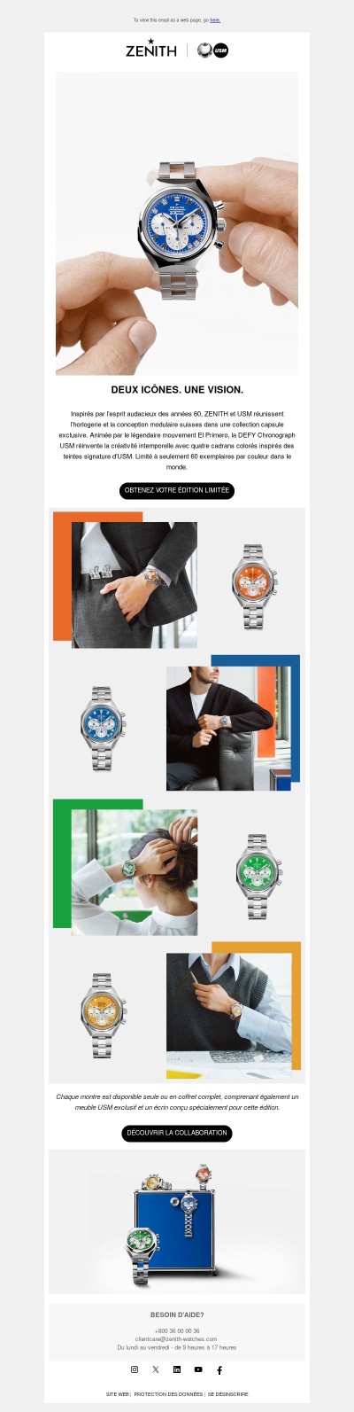 Une nouvelle collaboration audacieuse : ZENITH × USM