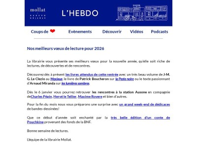 Nos meilleurs vœux de lecture pour 2026