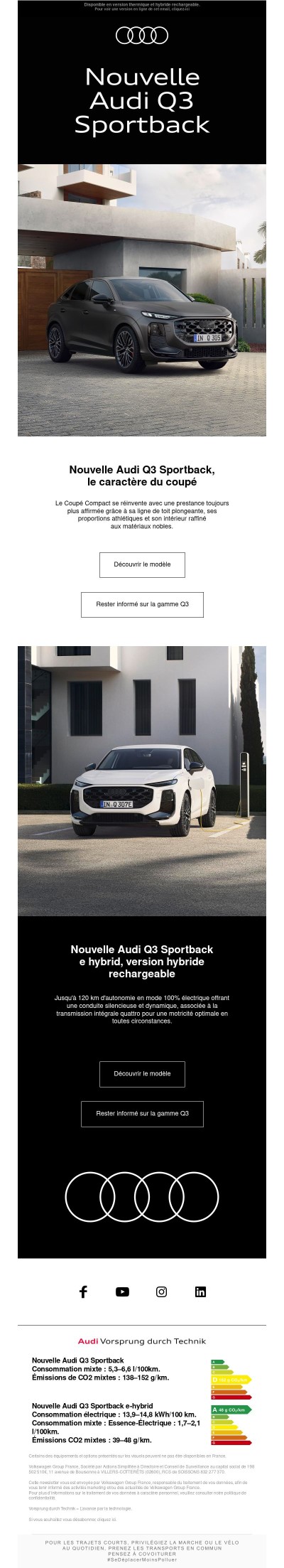 Découvrez la Nouvelle Audi Q3 Sportack.