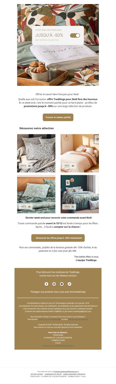 Offrez le savoir-faire français pour Noël ⭐️ Jusqu'à -50% ce week-end seulement