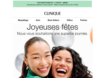 Joyeuses fêtes de la part de Clinique ✨