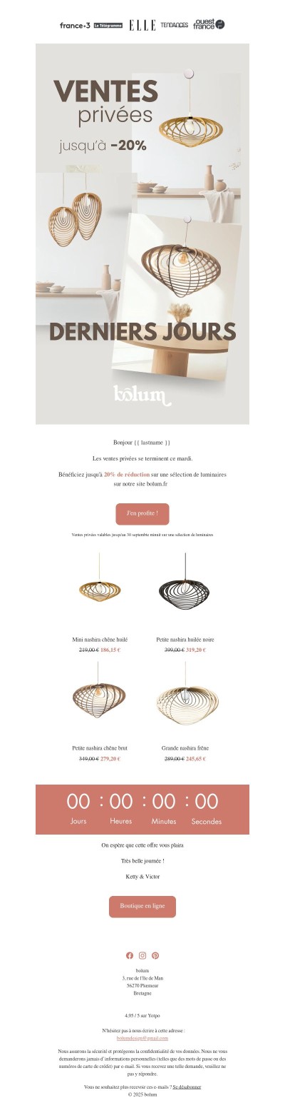 ⏰ TOP CHRONO I jusqu'à 20% de réduction jusqu'à ce soir