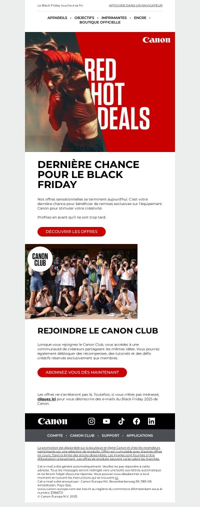 Nos offres se terminent aujourd'hui