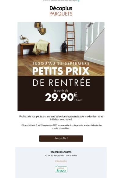 La rentrée rime avec parquets à petits prix !