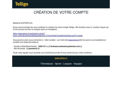 Telligo : création de votre compte