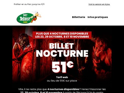 ⏰ Il n'y aura pas de billet Nocturne pour tout le monde...