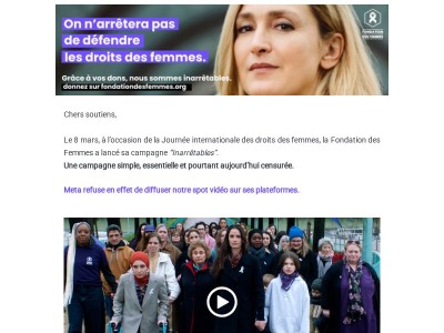 Censure de notre vidéo pour les droits des femmes ! 