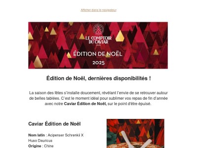 ✨ Caviar Édition de Noël, dernières disponibilités !