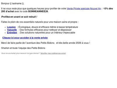 Dernières heures ⏳ Votre vente privée se termine ce soir !