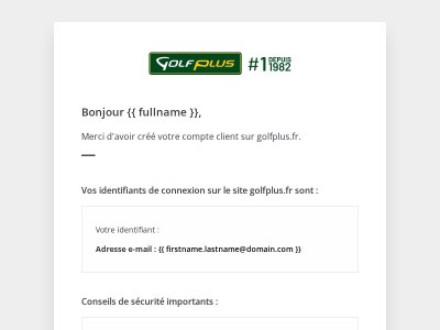 [Golf Plus] Bienvenue !