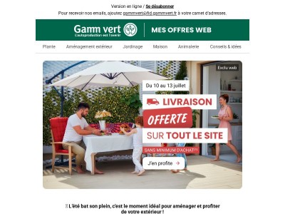 ☀️ Les beaux jours continuent : livraison offerte !