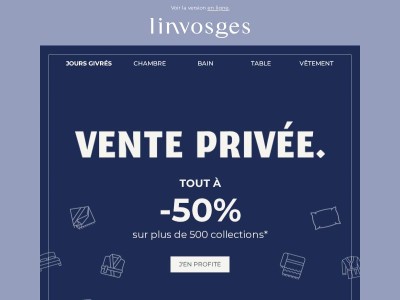 💌 Vente Privée invitation exclusive : TOUT à -50% !