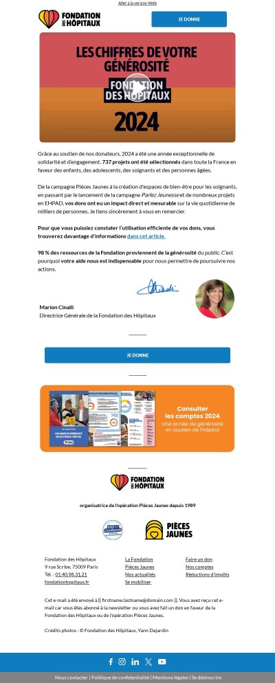 Les chiffres 2024 de votre générosité