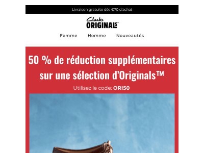 Avez-vous déjà économisé 50 % sur les Originals ?