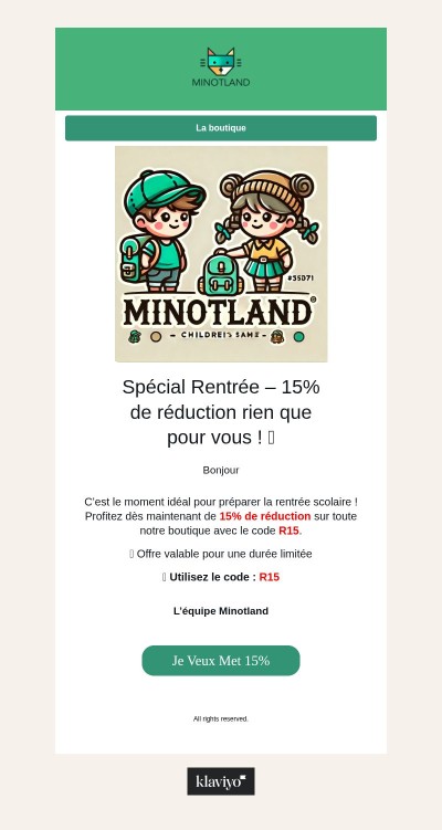 Spécial Rentrée – 15% de réduction rien que pour vous !