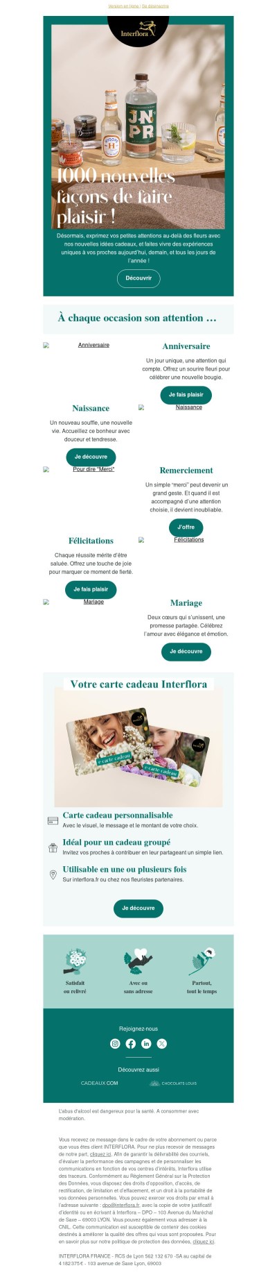 Faites vivre de nouvelles expériences avec Interflora !