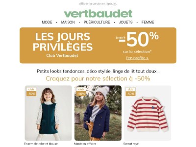 Notre sélection TOUT À -50% !