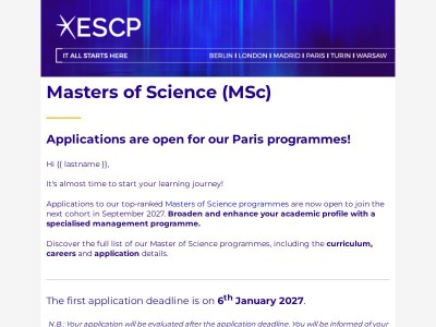 MSc Applications are now open | Start your specialisation journey today