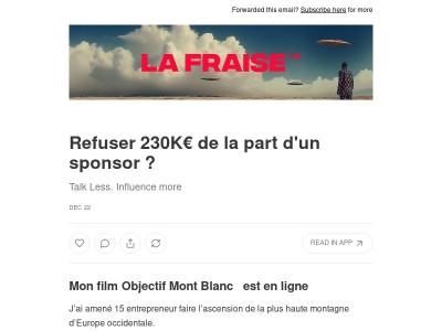 Refuser 230K€ de la part d'un sponsor ? 👀