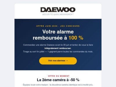 Votre alarme remboursée + la 2ᵉ caméra à -50 %