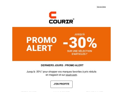 ⏳ DERNIERS JOURS : jusqu’à -30% sur vos marques préférées !
