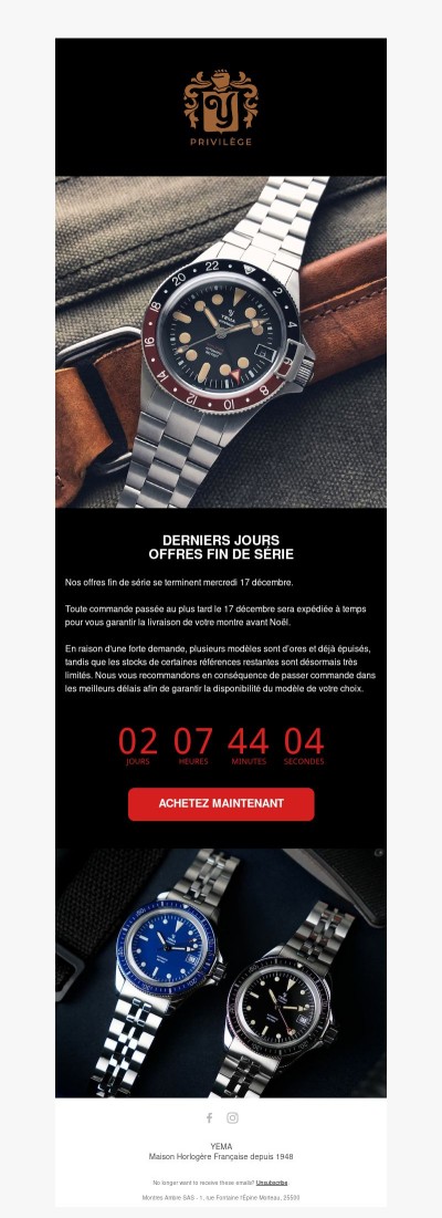 Derniers jours offres fin de série