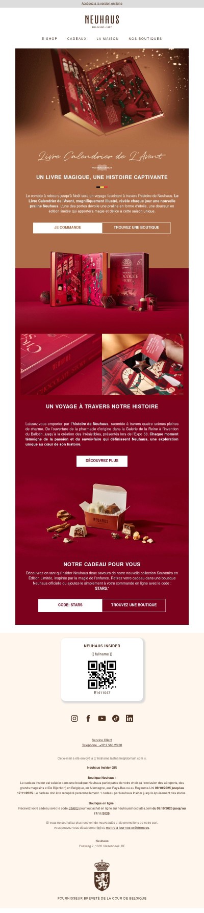 🤩 Nouveau : un calendrier de l’Avent inspiré de l’histoire de Neuhaus