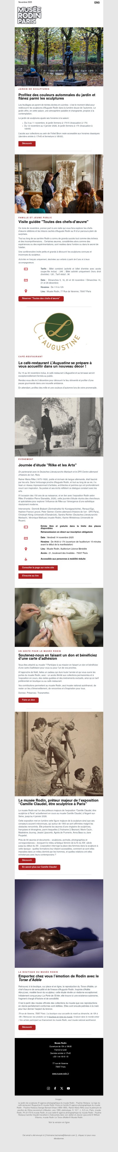 Novembre au musée Rodin