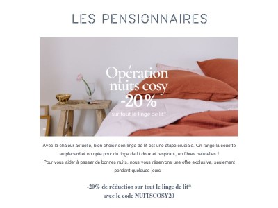 -20% sur tout le linge de lit 🧺