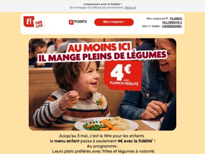Menu enfant à 4€ 😋