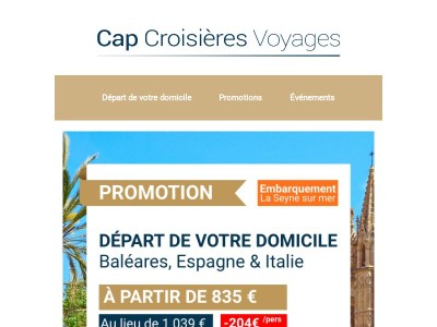 DEPART DE VOTRE DOMICILE pour la Grèce, le Portugal & l'Adriatique 🌊