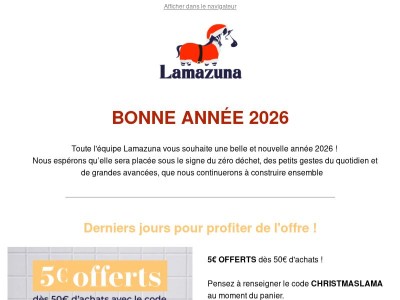 Derniers jours : 5€ OFFERTS !