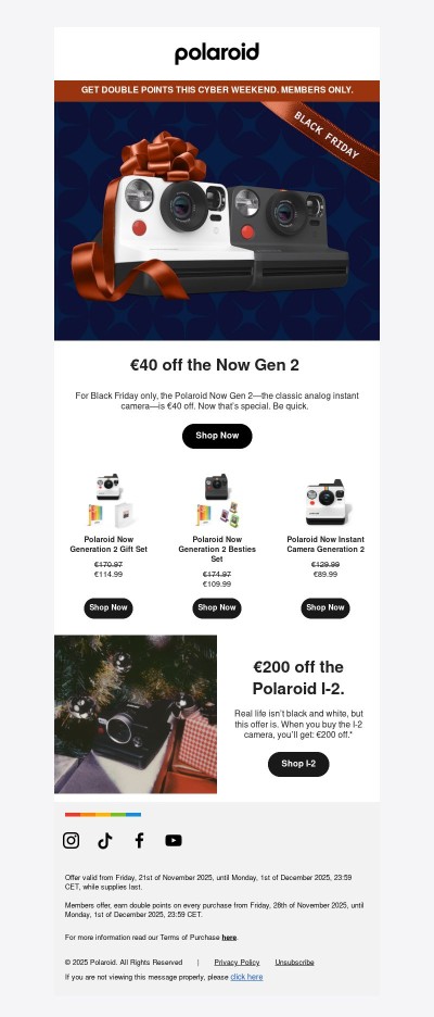 €40 off the Polaroid Now Gen 2
