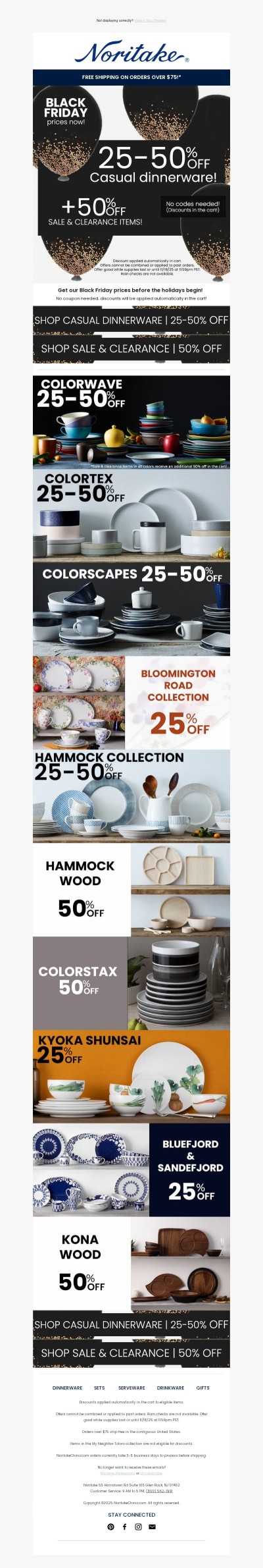 Black Friday is Here! 25-50% off Casual Dinnerware!