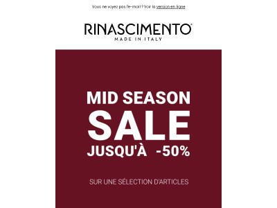 Mid Season Sale : -50% sur vos looks ✨