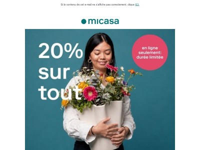 ⚡ Ce soir seulement: 20% sur tout