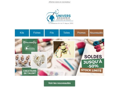 Nouveautés 🧶 Fils 1€ + Soldes -50% 🔥 On est bien sur Univers Broderie 