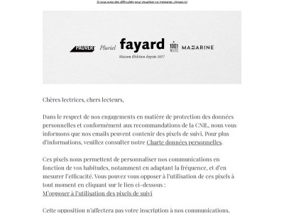 Information relative à nos communications