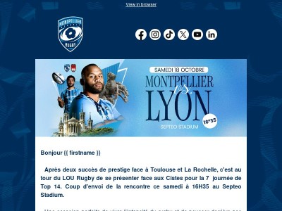 📣 MHR - Lyon : samedi à 16H35