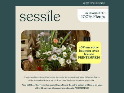 5€ offert sur votre bouquet pour célébrer le printemps