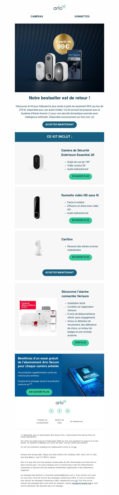 Notre bestseller est de retour : le Kit de Sécurité Arlo pour Débutant