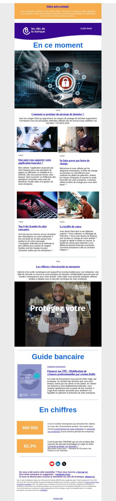 Entrepreneur - Se protéger du piratage de données, application bancaire, lettre de change, facilité de caisse, cybersécurité, cession Dailly...