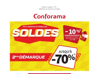 Jusqu'à -70% et -10% supp. sur les meubles et déco. SOLDES 2ÈME DEMARQUE !