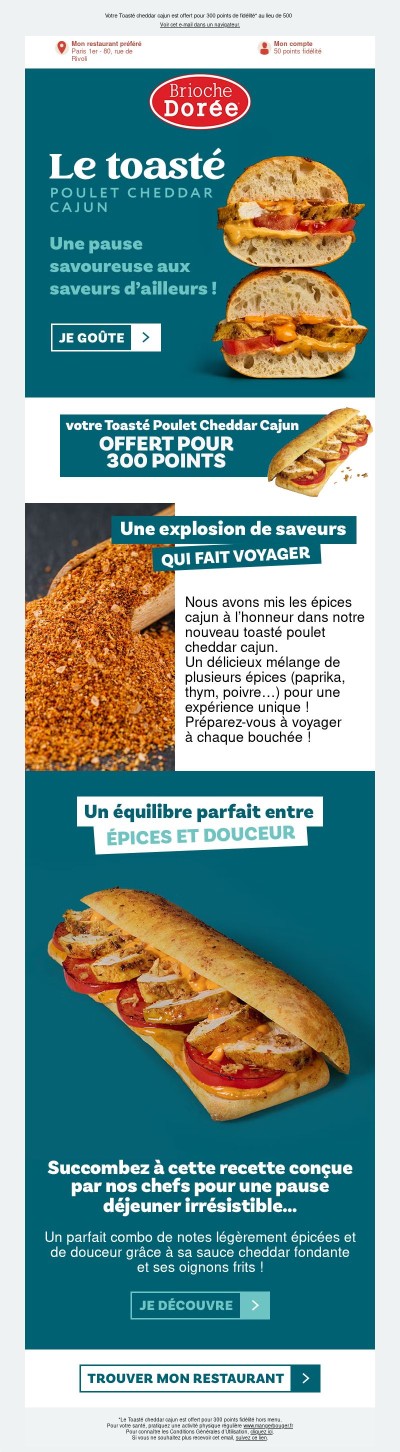 Dernière chance pour profiter de notre Toasté poulet à 300 points ! ✨